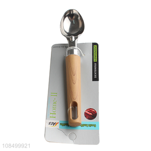Online wholesale stainless steel ice cream scoop with wood grain handle