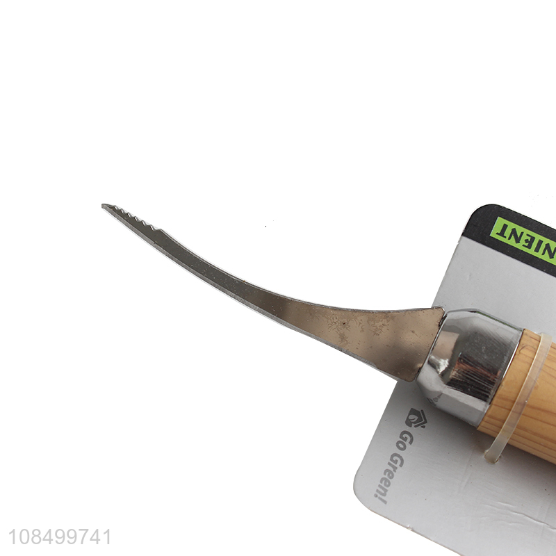 Wholesale stainless steel shrimp knife seafood cutter with wood grain handle