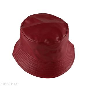 Factory price unisex pu leather bucket hat winter everyday outdoor hats