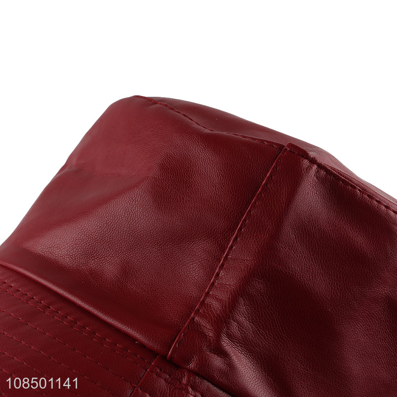 Factory price unisex pu leather bucket hat winter everyday outdoor hats