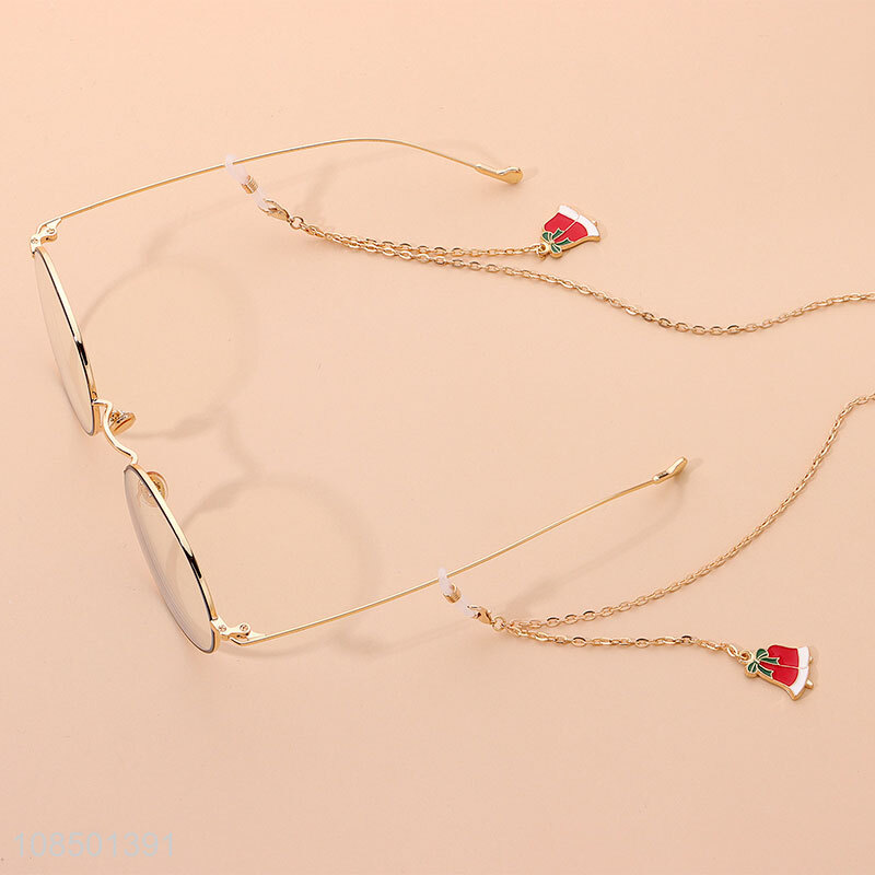 Factory direct sale drip glazed christmas bell glasses chain