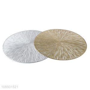 Bottom price round laminated non-slip hollowed-out pvc placemats