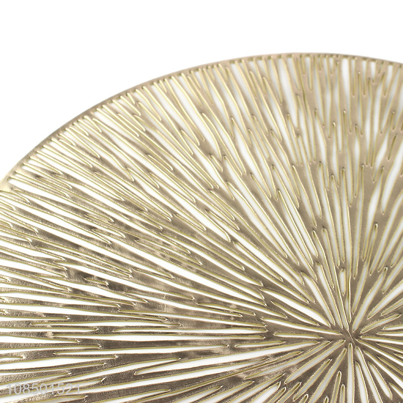 Bottom price round laminated non-slip hollowed-out pvc placemats