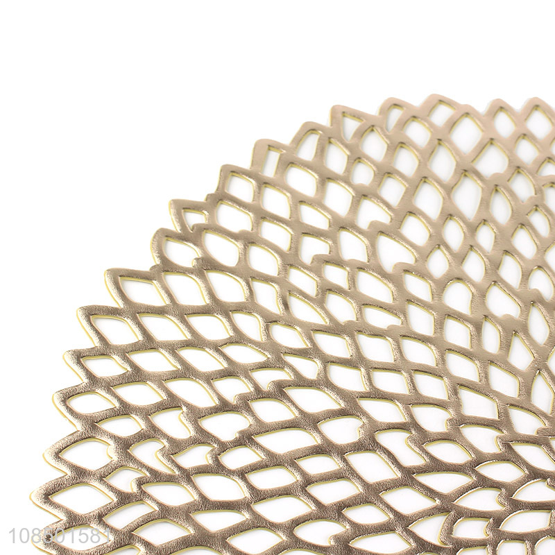 Hot sale metallic placemat hollow wedding accent centerpiece placemats