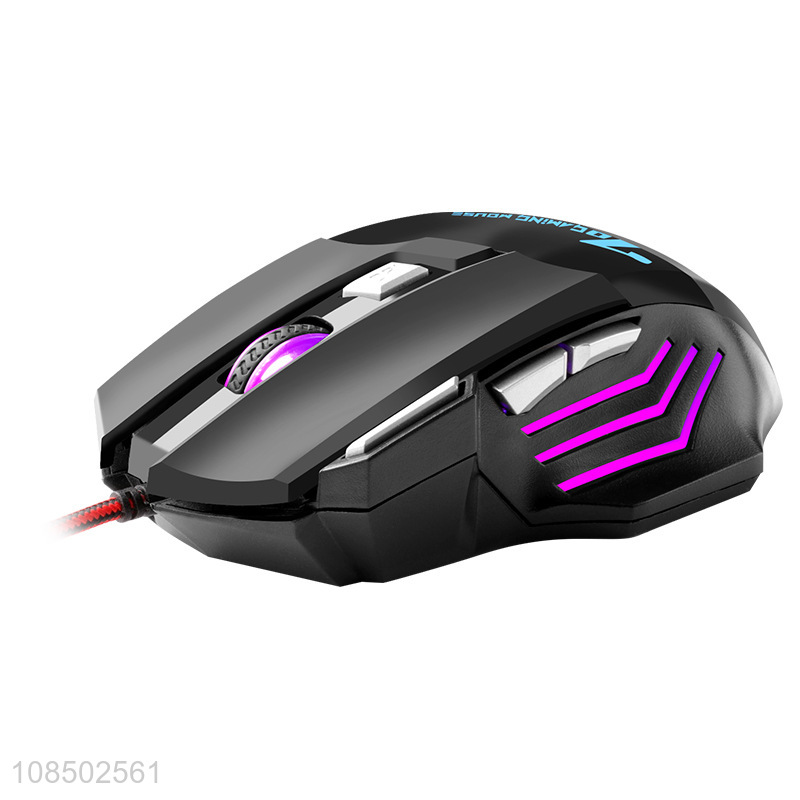 Factory price large 7 buttons RGB marquee effect light wired gaming mouse