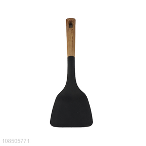 Wholesale non-stick nylon spatula turner with wood grain handle