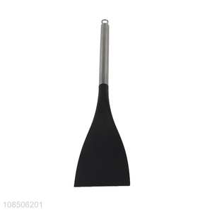 Good price non-stick nylon spatula turner with long metal handle