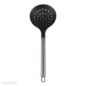 Wholesale heat resistant nylon slotted spoon skimmer with metal handle