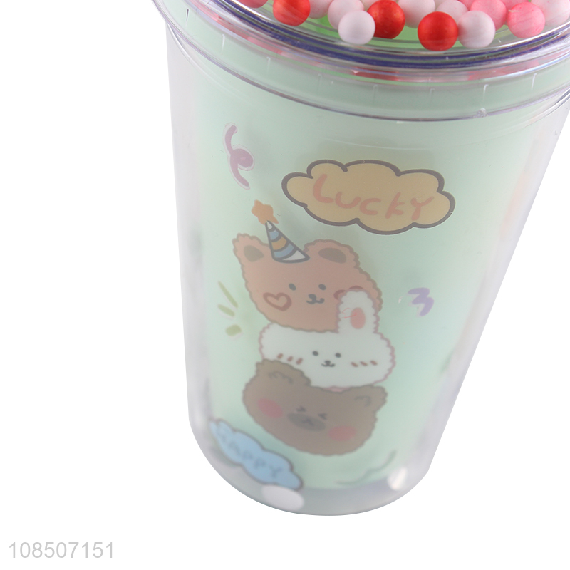 Top products cute design children straw water bottle drink cup