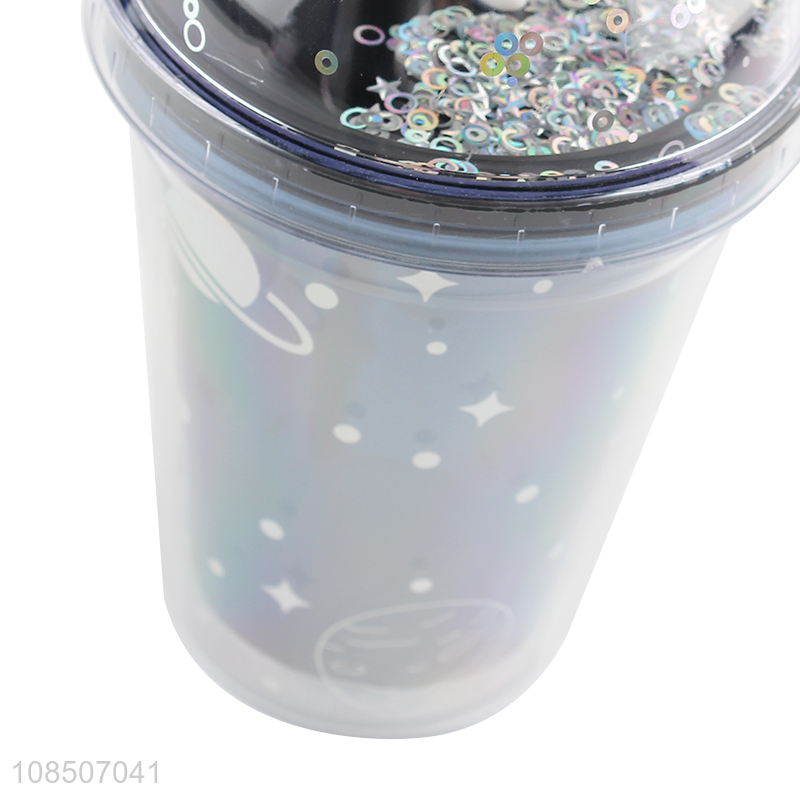 Factory price plastic 350ml straw water cup water mug for sale