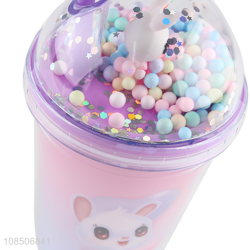 Hot products double wall plastic straw cup drinking bottle