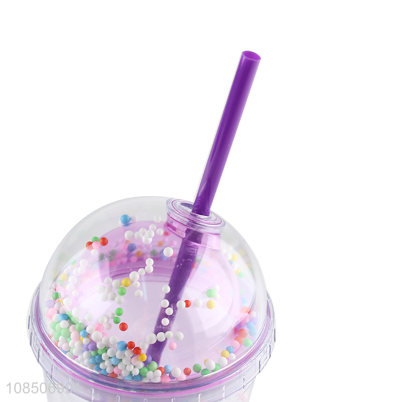 Good selling multicolor plastic water bottle water cup with straw