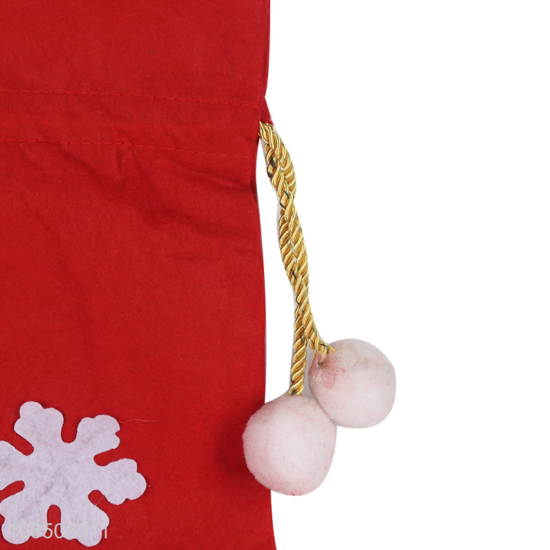 High quality Christmas drawstring gift bags Christmas supplies