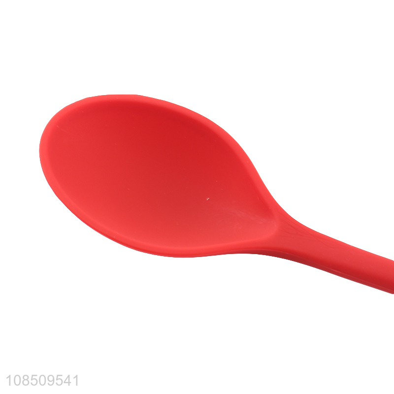 Most popular red silicone dinnerware spoon for daily use