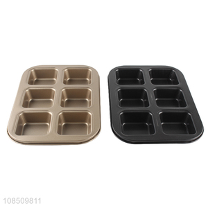 Good quality 6-cavity non-stick carbon steel cake baking pan bakeware