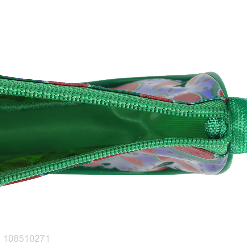 Wholesale fruit printed pvc pencil bag pencil case pen organizer