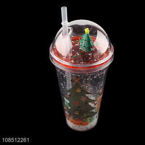 China products christmas style plastic straw drinking bottle