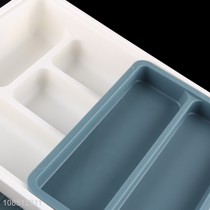 Latest design plastic double layer household tableware storage box