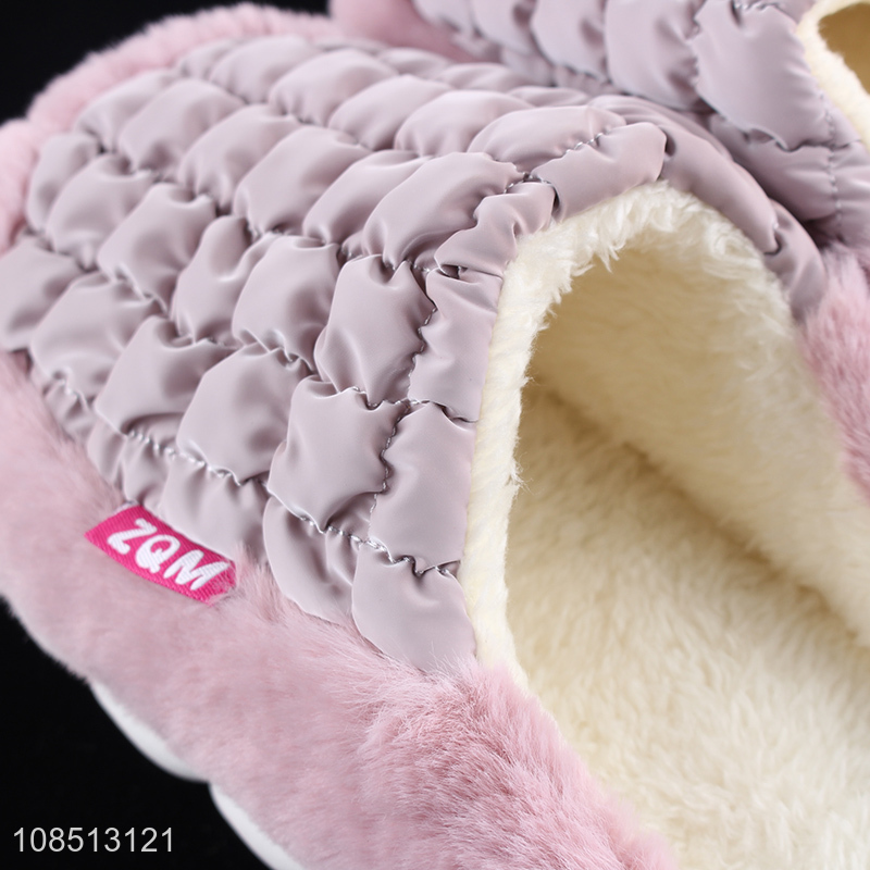 Wholesale winter fuzy fuax fur slippers indoor slides slippers for women