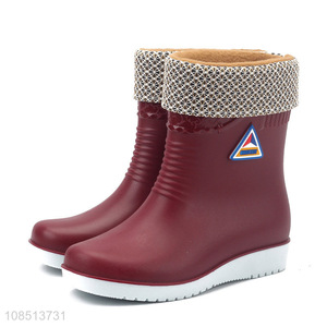 Wholesale from china women half boot waterproof working rain boots