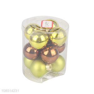 Wholesale 12pcs colored glass Christmas ball set Christmas tree decor