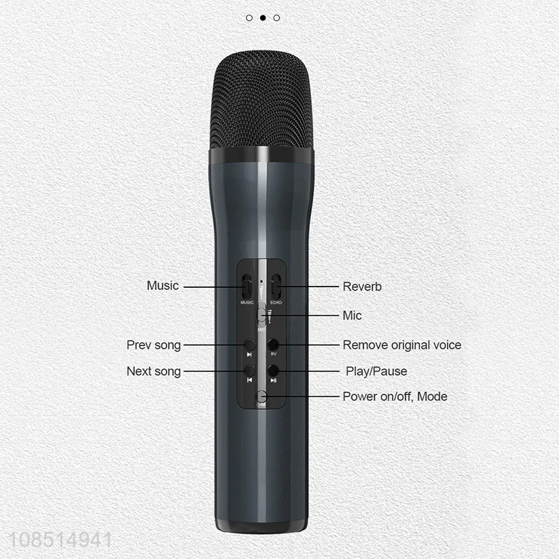Factory supply portable handheld wireless karaoke home microphone and speaker