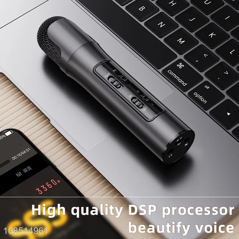 Good quality mini wireless karaoke microphone stereo condenser microphone