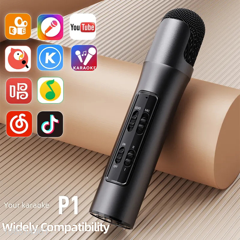 Good quality mini wireless karaoke microphone stereo condenser microphone