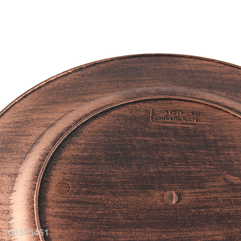 Good quality round metallic color dinner plates tabletop decor