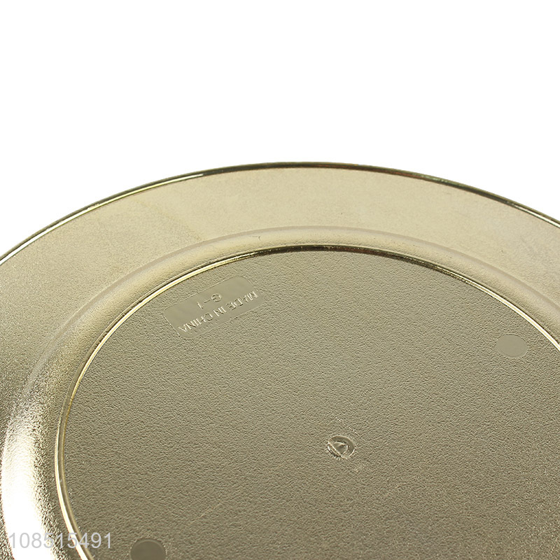 Popular design metallic charger plates plastic serving plates