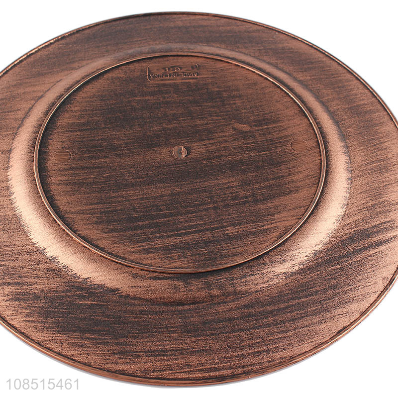 Good quality round metallic color dinner plates tabletop decor