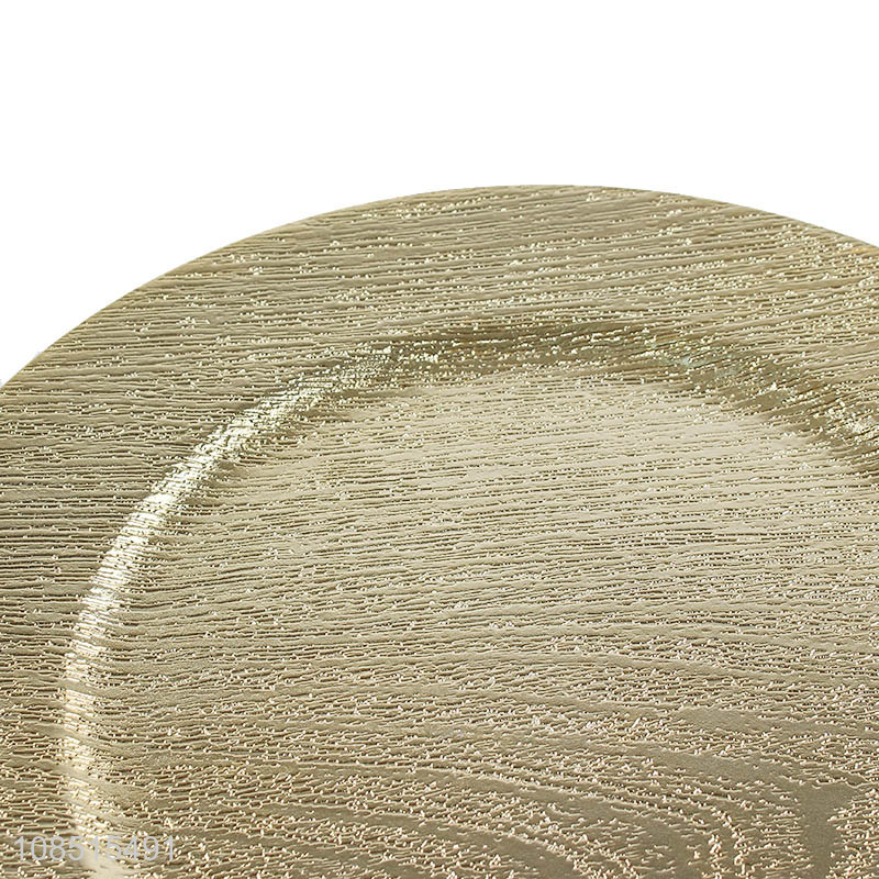 Popular design metallic charger plates plastic serving plates