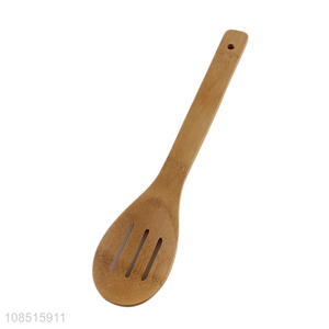 Wholesale from china bamboo household reusable dinnerware slotted ladle