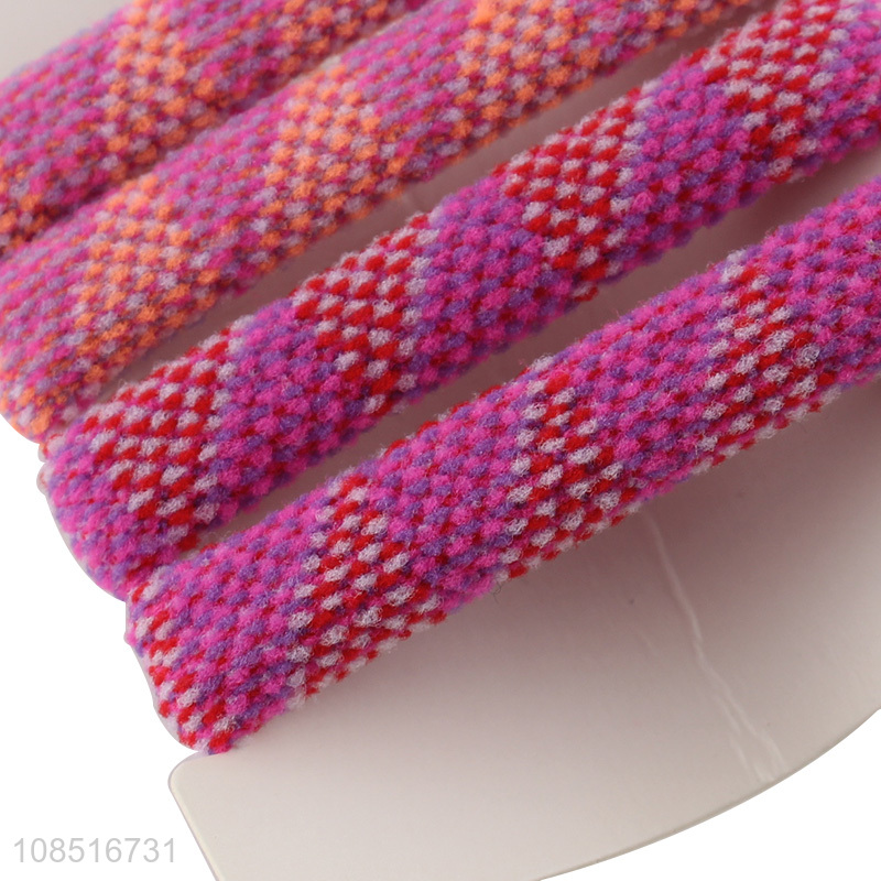 New products 4pcs/set knit hair bands thick elastic hair ties