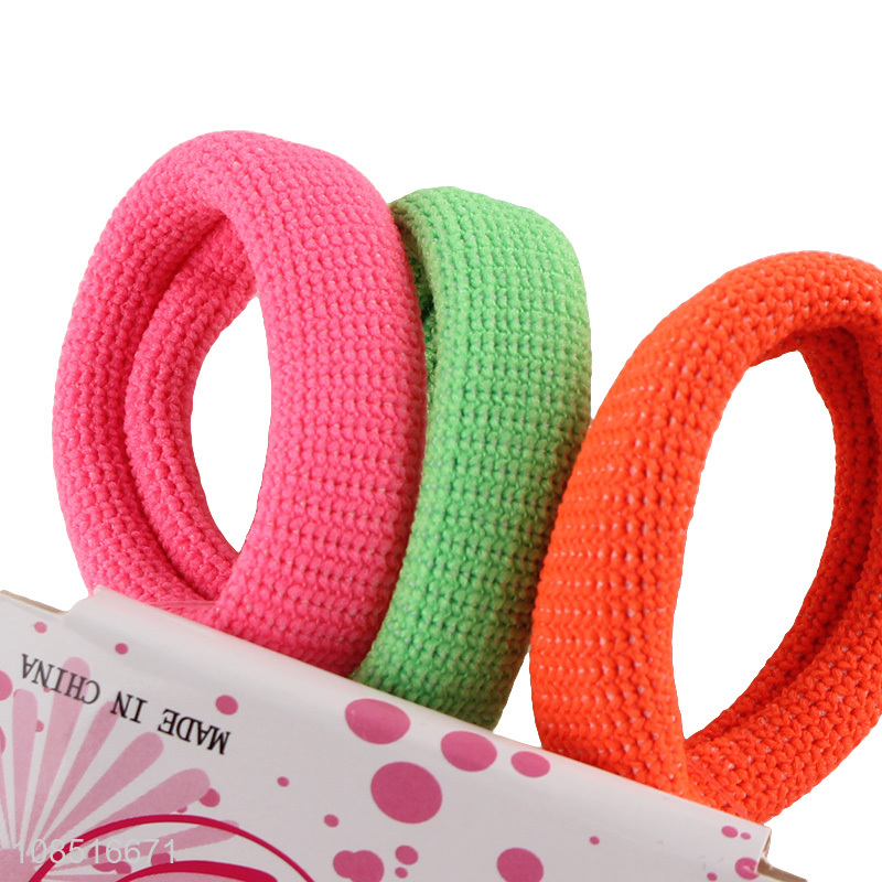 Factory supply 3pcs/set thick elastic hair bands for female