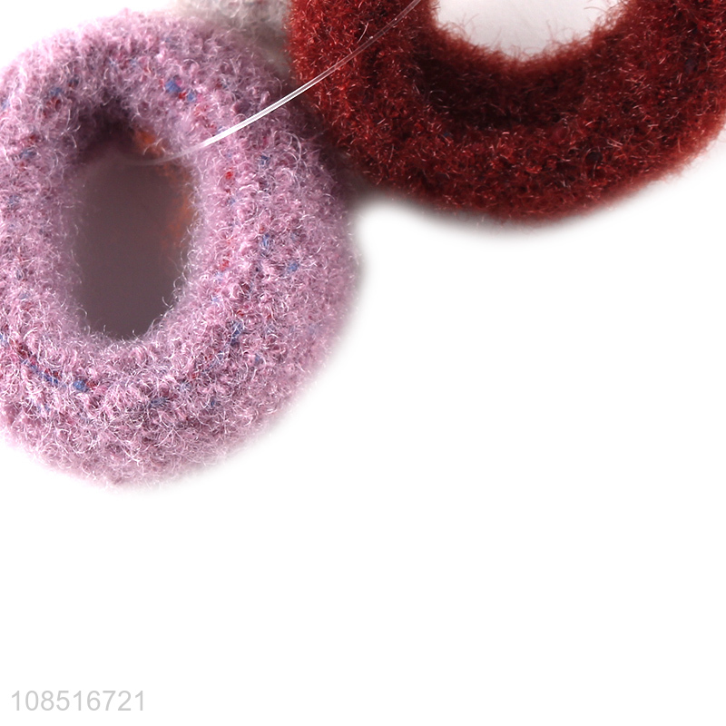 China imports 3pcs/set fuzzy hair bands elastic hair ropes