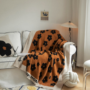 Hot sale flower throw blanket cozy blanket for bed sofa couch