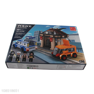 Factory price creative police car building blocks for sale