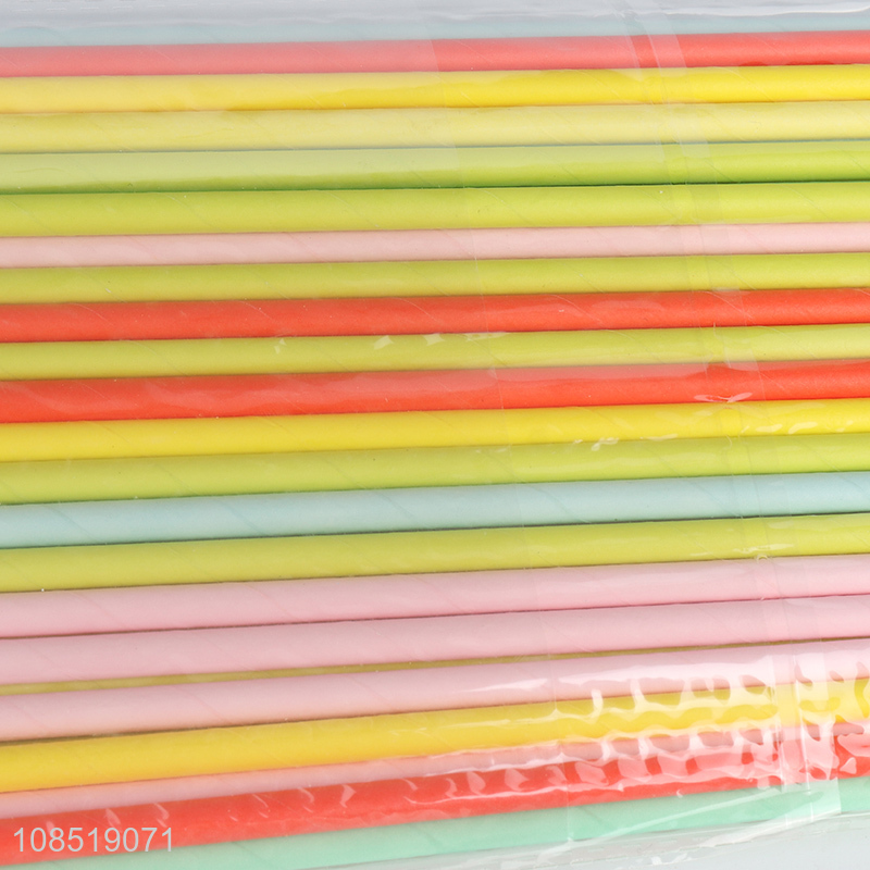 Factory price disposable paper straws assorted colors drinking straws