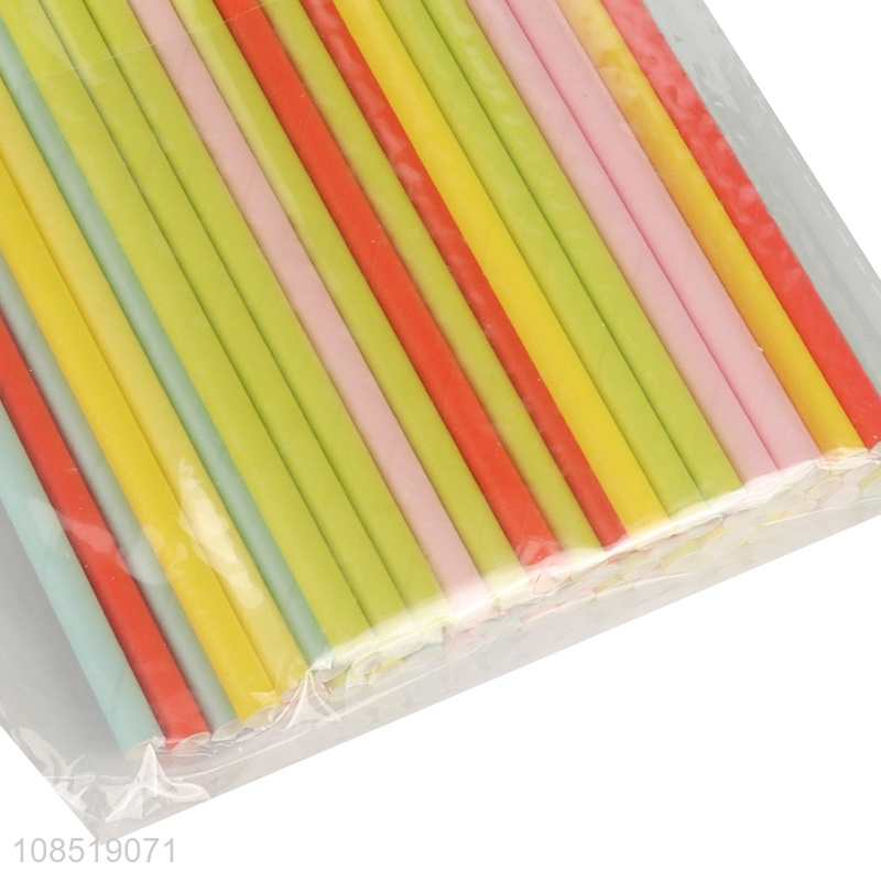 Factory price disposable paper straws assorted colors drinking straws