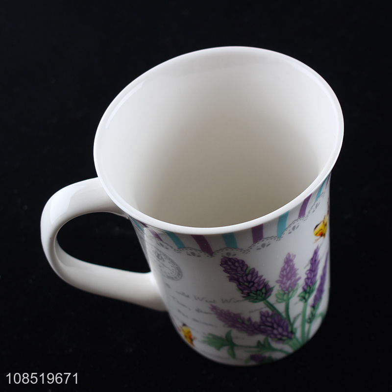 Online wholesale flower pattern ceramic cup water cup for household
