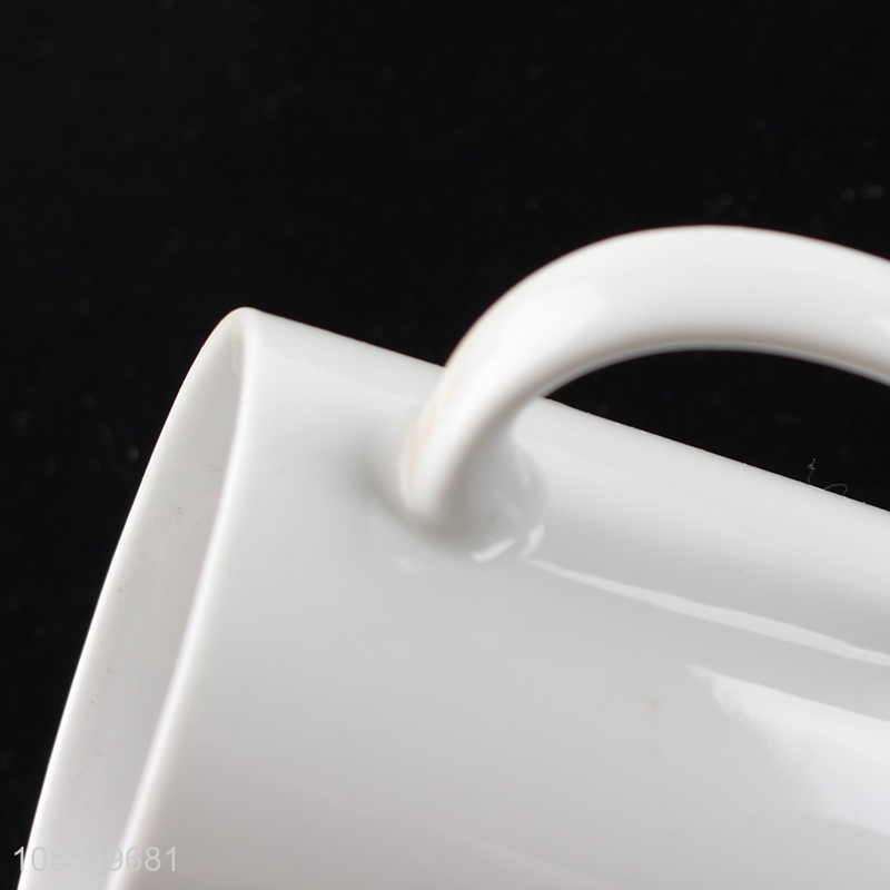 Factory direct sale ceramic drinking water cup with handle