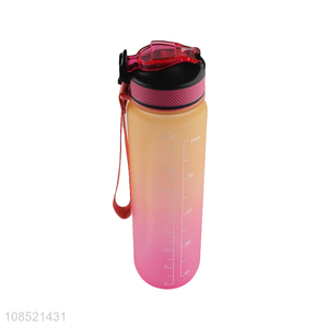 New arrival 900ml gradient color motivational water bottle for gym sports