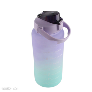 Hot product 2000ml large capacity gradient color motivational water bottle