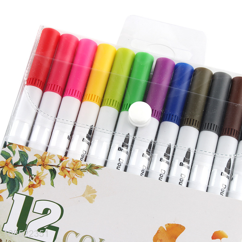 China factory 12colors stationery watercolors pen for painting