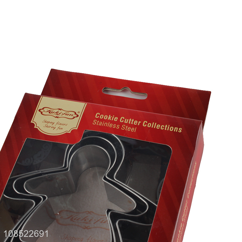 China imports 3pcs/set stainless steel girl shape cookies cutters