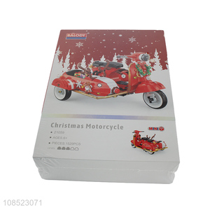 Wholesale Christmas motorcycle building blocks set Xmas home decoration