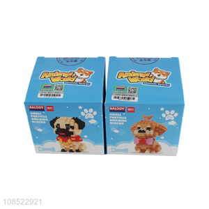 Wholesale small particle building block toys dog building block kit