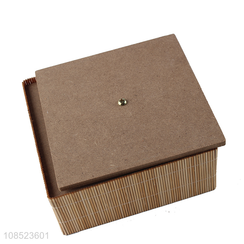 Popular design high-end density board storage box with ethnic lid