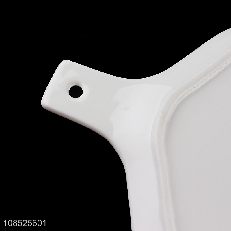 Online wholesale household ceramic dinnerware plate with handle